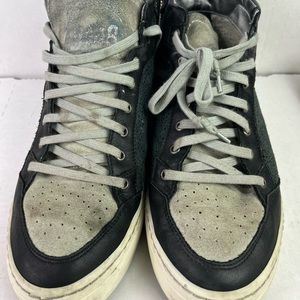 Black and Grey leather P448 Hightops